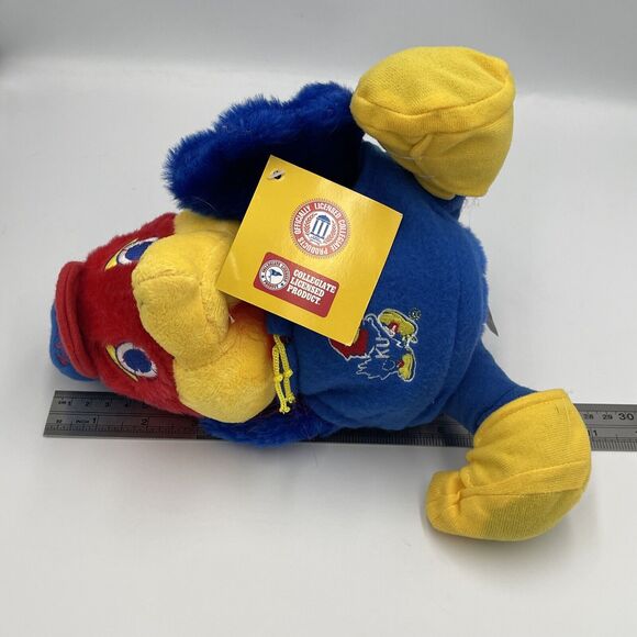 NWT NOS Y2k KU Kansas Jayhawks PLUSH SC Sports Gift College NEW READ 11" Hoodie - Picture 10 of 10